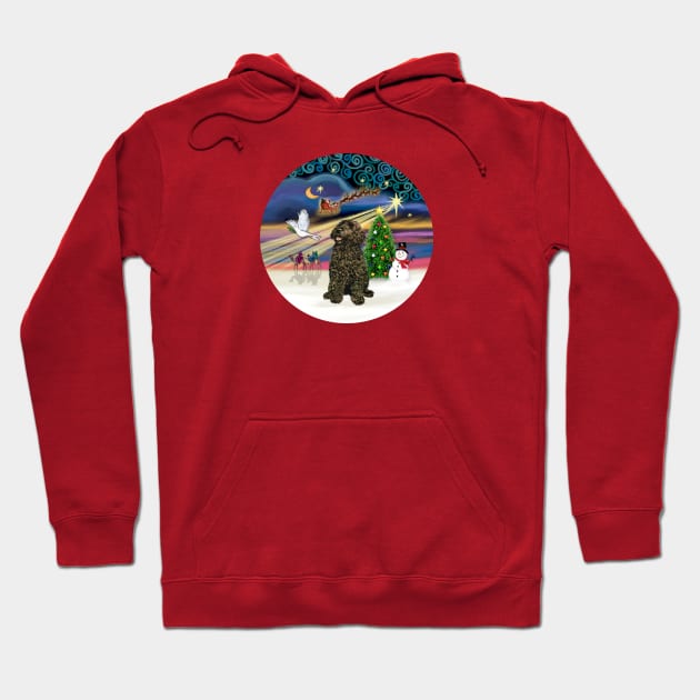 "Christmas Magic" Featuring a Brown Portuguese Water Dog Hoodie by Dogs Galore and More